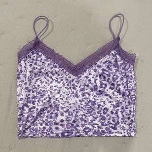 laced cheetah crop top